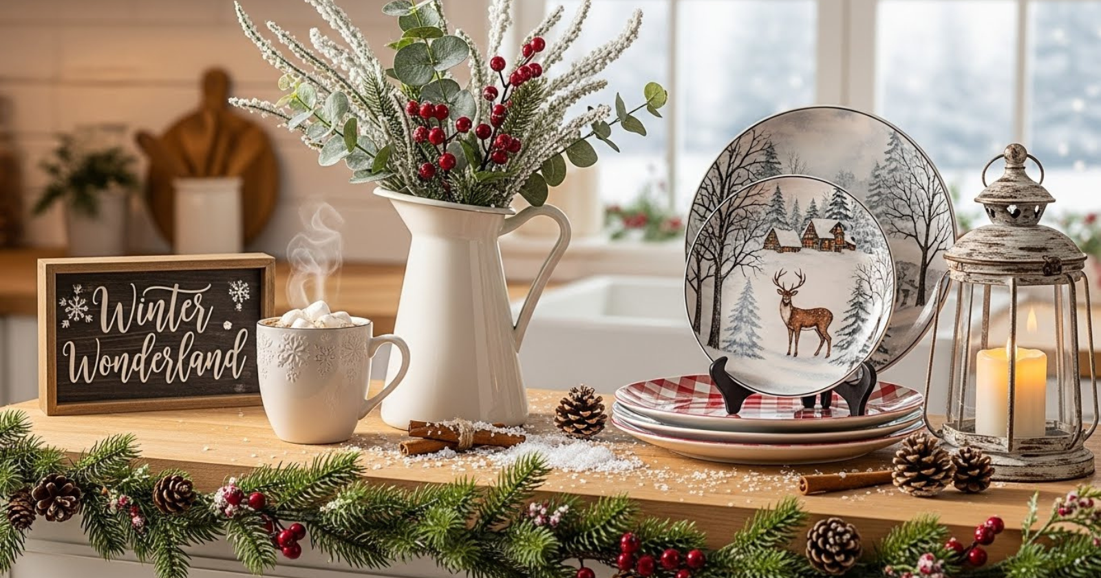 Winter Kitchen Counter Decor Ideas For A Simple Setup