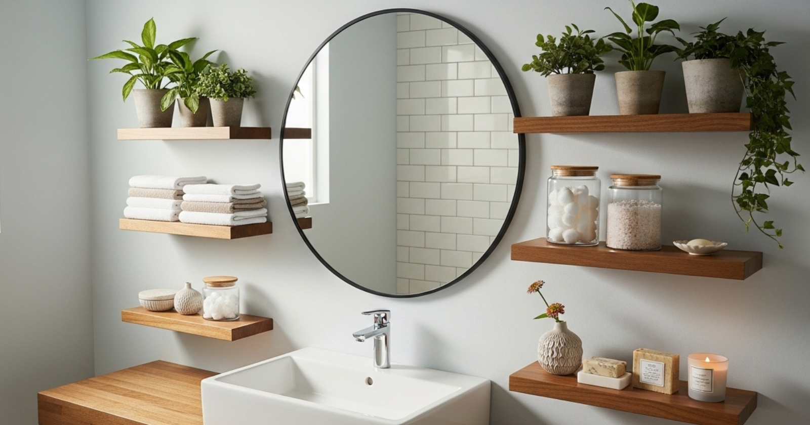 Small Bathroom Shelf Ideas For Simple Everyday Organization