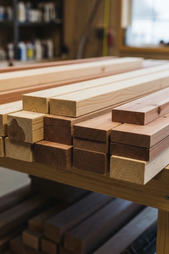 wooden bench on a workbench.