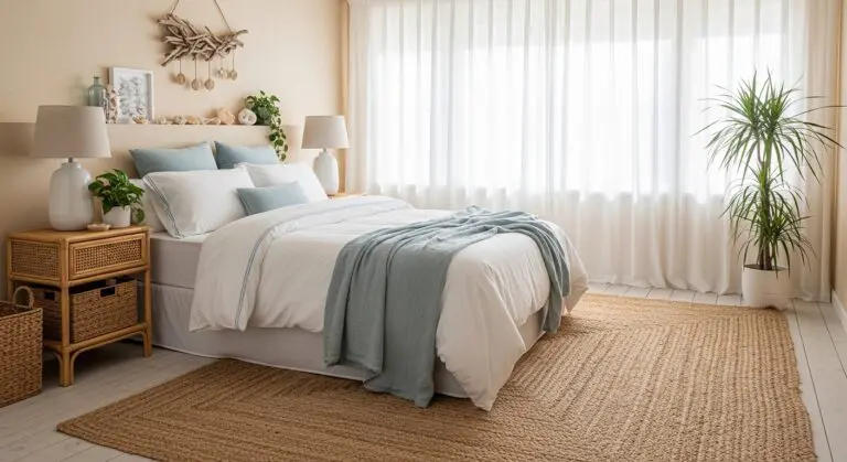 Coastal Bedroom Decor Ideas With  Natural Textures