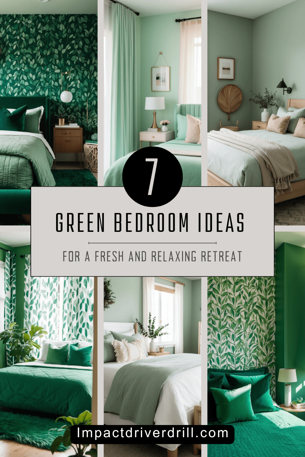 Cozy dark green bedroom with warm neutral accents