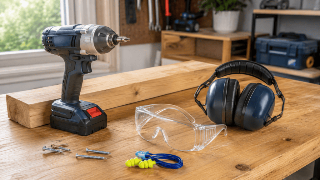 Impact drivers become loud when the impact mechanism engages. Wear hearing protection during repeated or extended use.