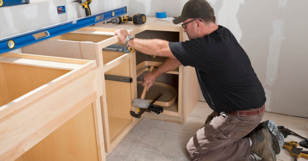 Installing A Kitchen Cabinet Using An Impact Driver