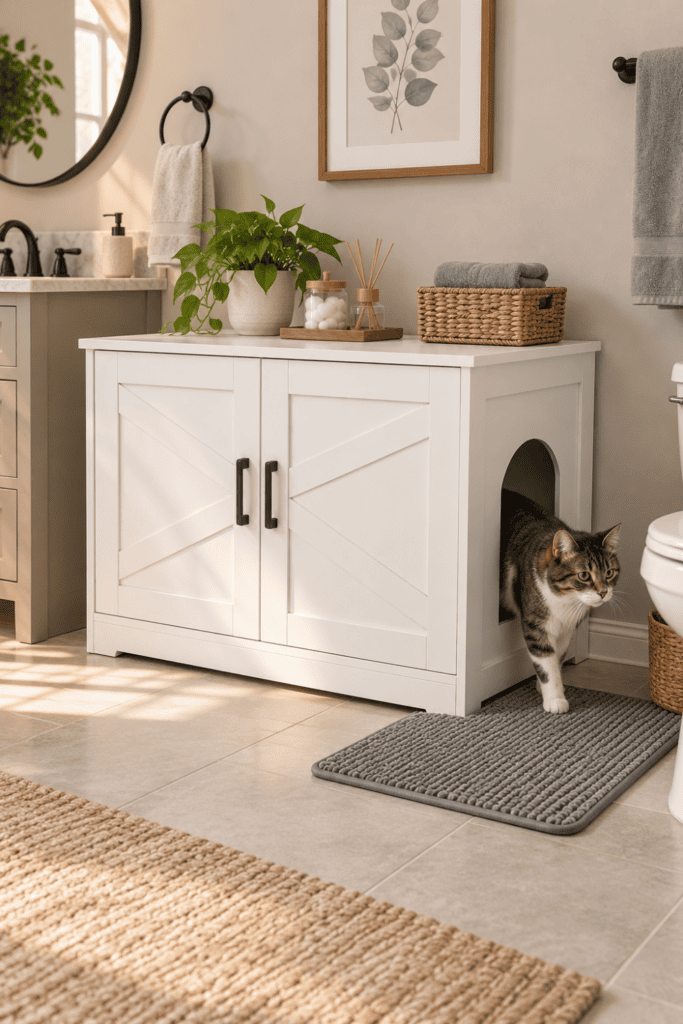 Bathroom Litter Box Cabinet