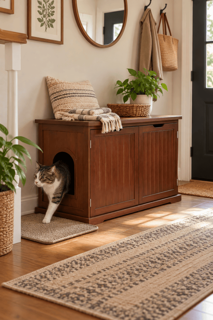 Entryway Litter Box Bench