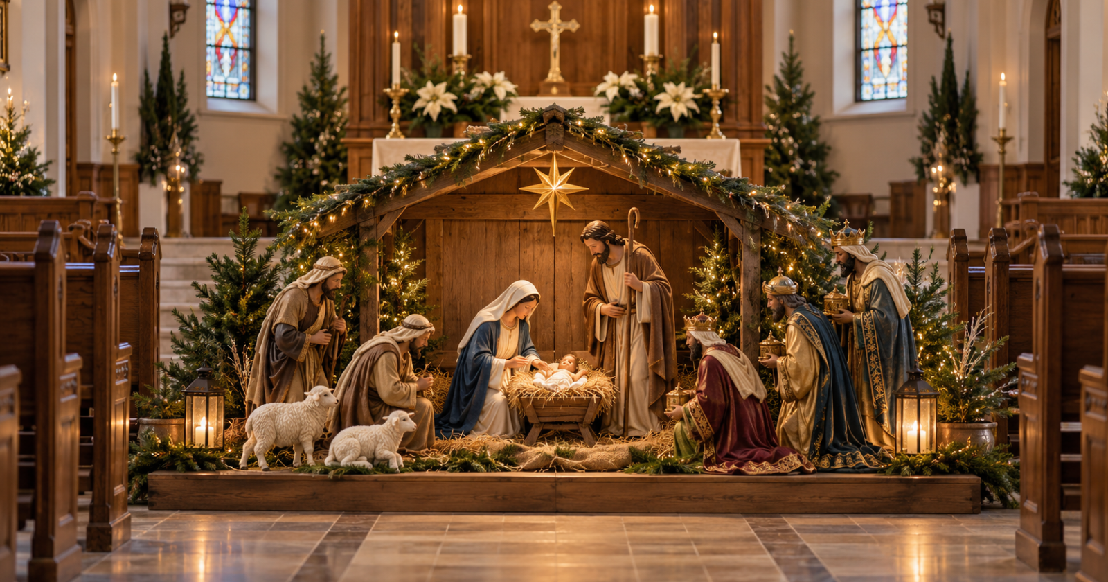 Church Christmas Nativity Scene Ideas For Foyers, Sanctuaries, And Outdoors