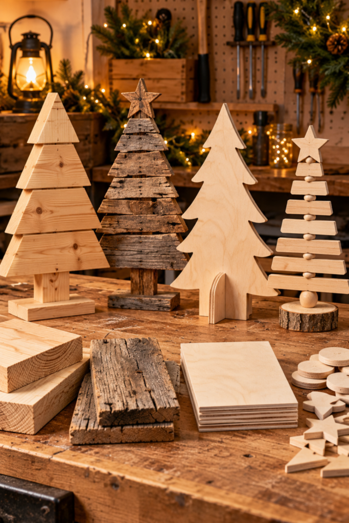 DIY Wooden Christmas Trees idea