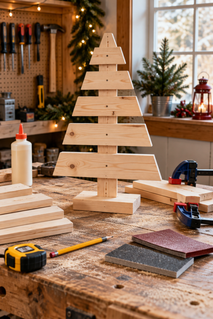 DIY Wooden Christmas Trees idea