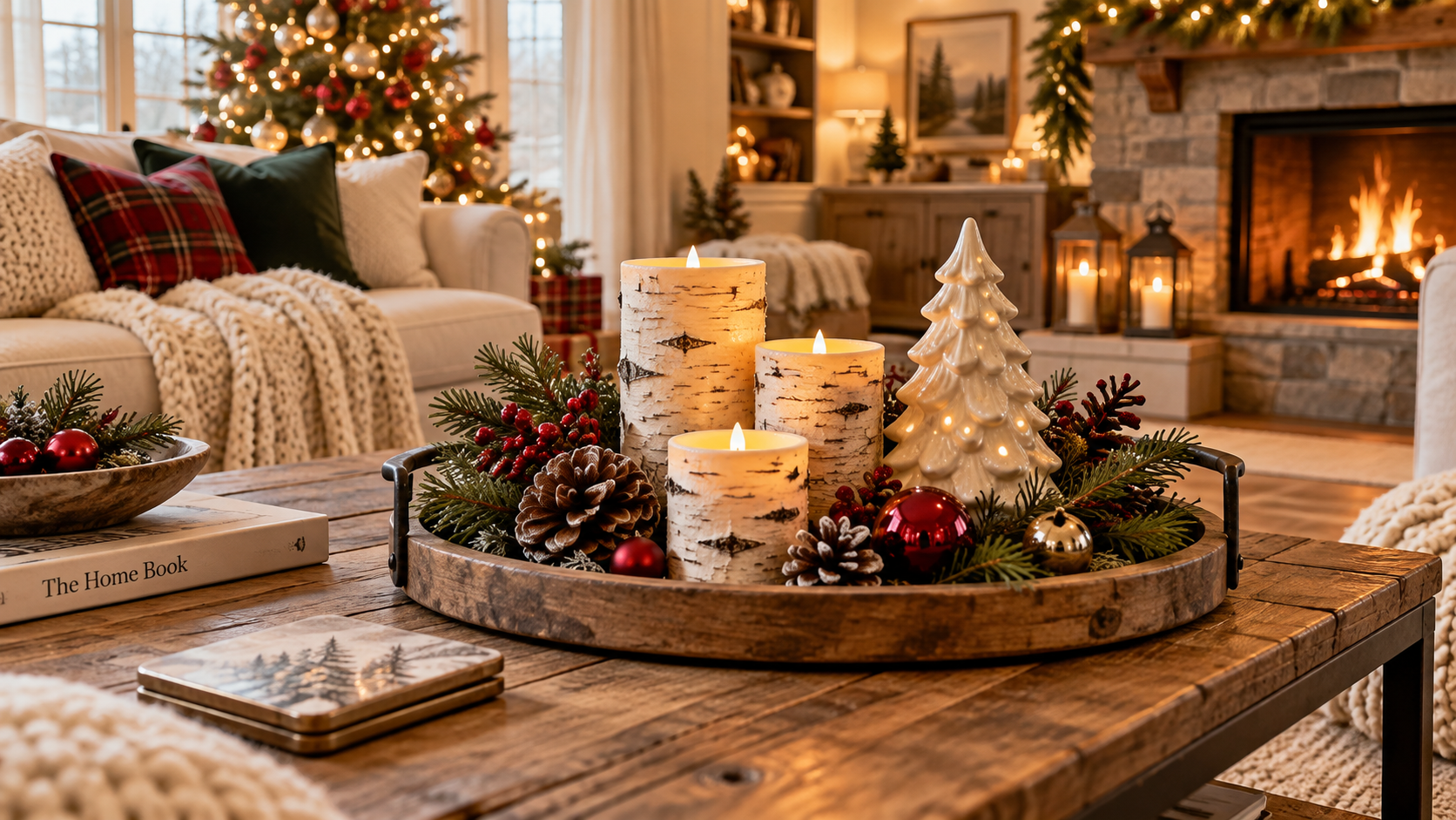 Christmas Tray Decor Ideas For Coffee Tables, Kitchens, And More