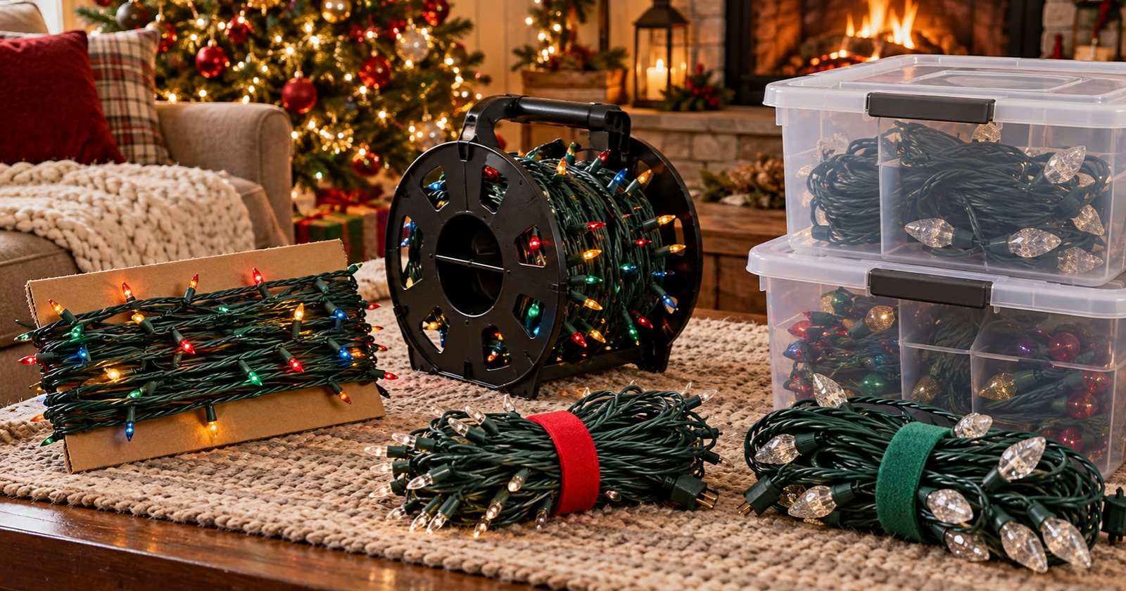 How To Wrap Christmas Lights For Storage Without Tangling