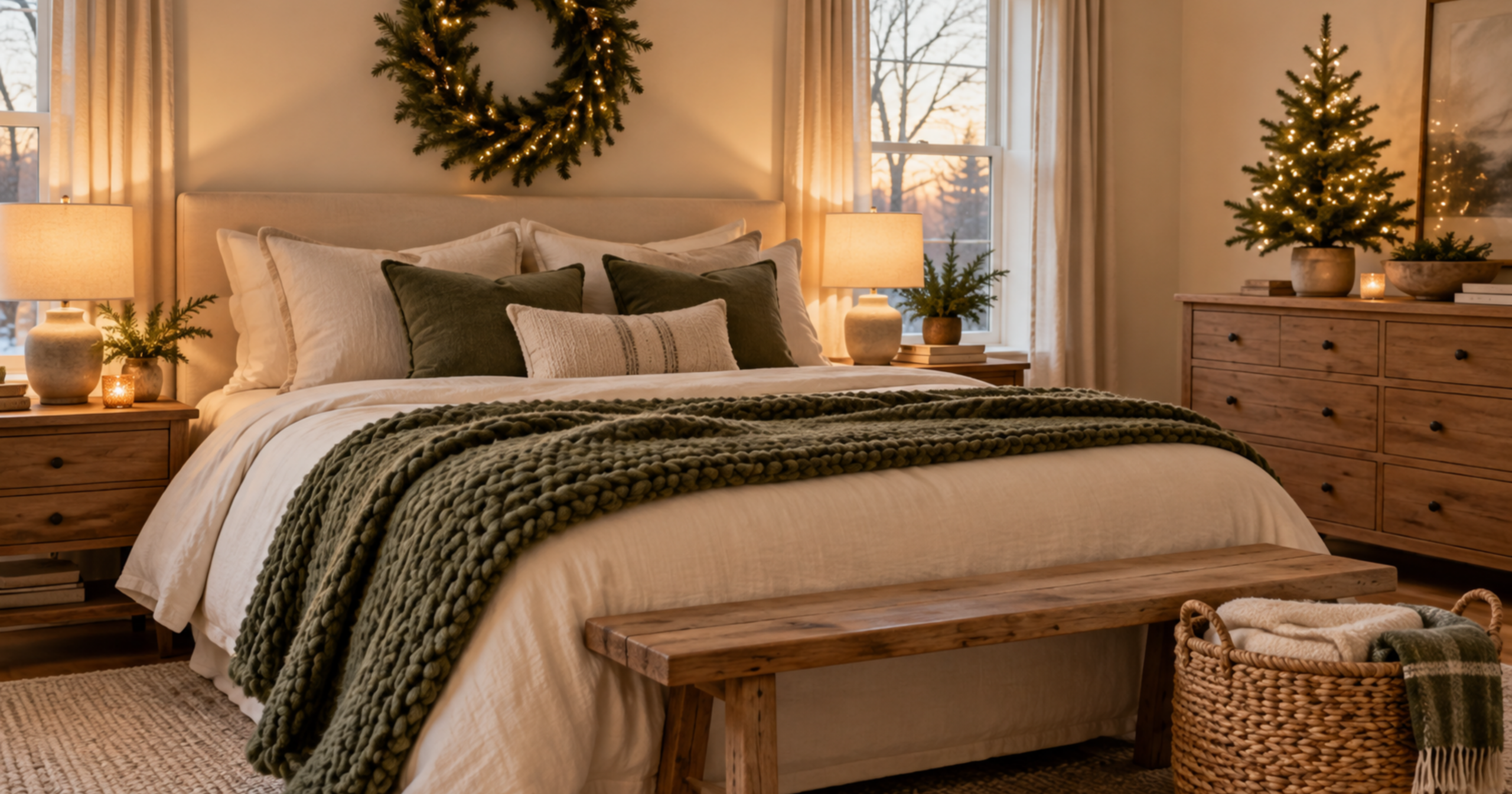 Minimalist Bedroom Christmas Decor Ideas