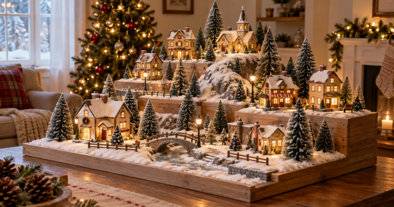How To Build A DIY Christmas Village Display Platform