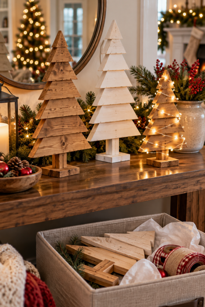 DIY Wooden Christmas Trees idea