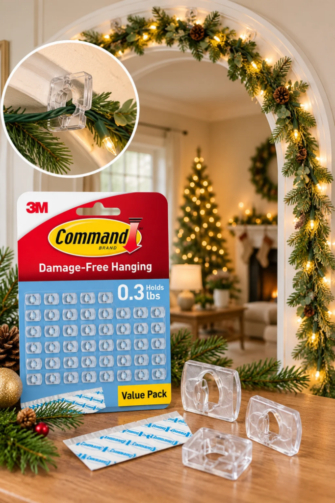 Command Clear Indoor Mini Light Clips Value Pack, 45 Clips, 54 Strips, Damage-Free String Light Hangers for Home, Room, Wall, Office, and Dorm Decor, Great for Cable Management, Holds up to 0.3 lb